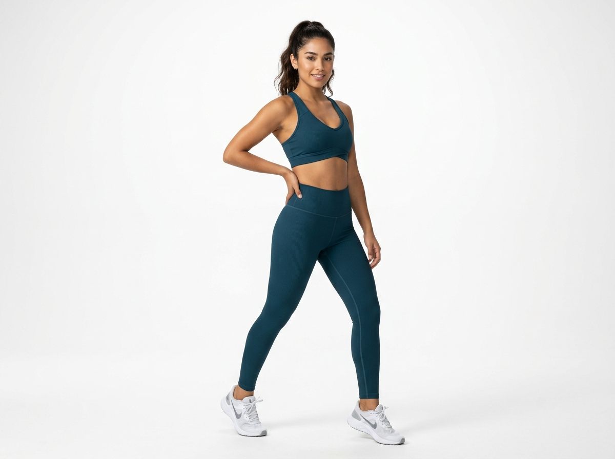 Foto de catálogo profesional de ropa deportiva al mayor creada con inteligencia artificial Gemini